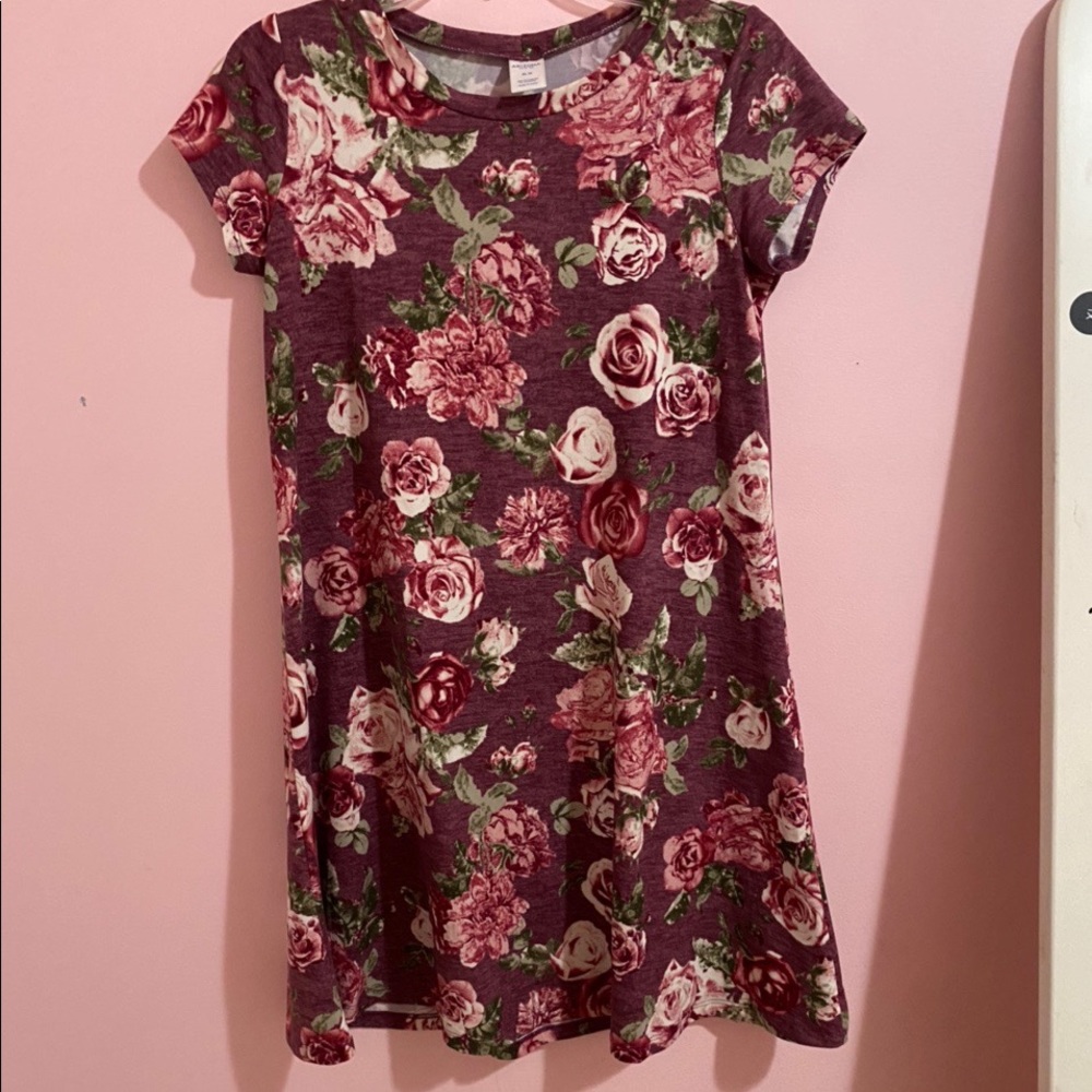 multicolored flowered dress!